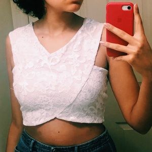 White crop top